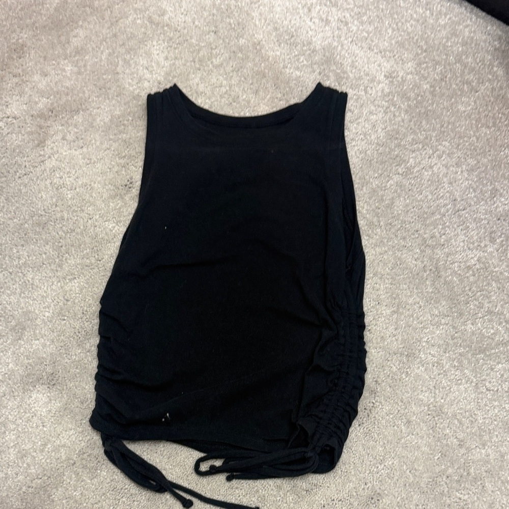 Hollister Black Ruched Crop Top